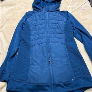 Navy Quilted Women's Hooded Jacket